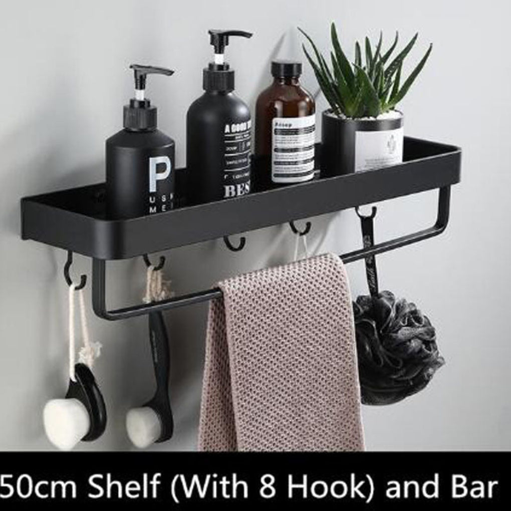 Aluminum Wall Shelf Black - Vonnera