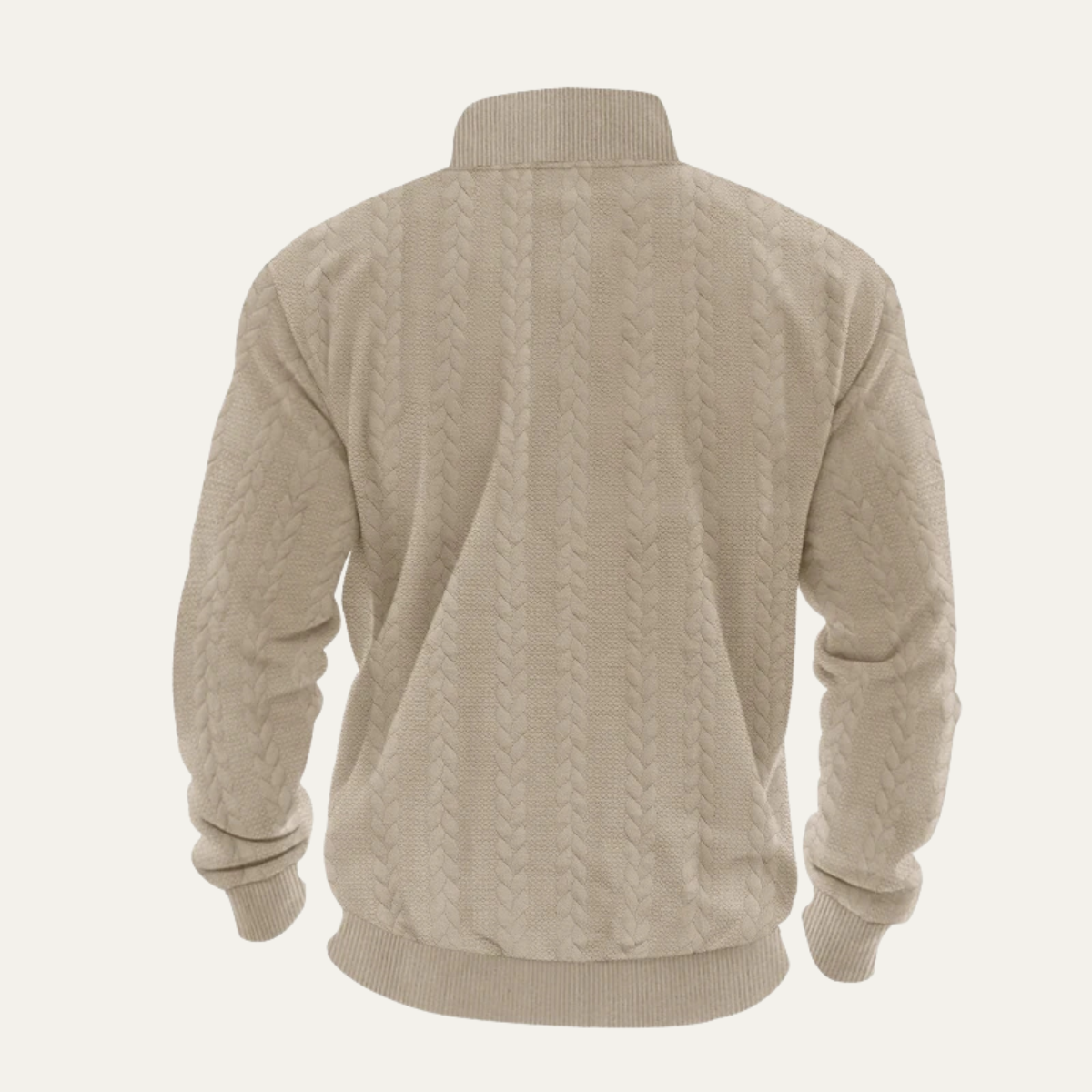 Men's Half Zip Knit Sweater Warm Jacquard Pattern
