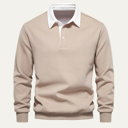 Men's Long Sleeve Polo Classic Knit Shirt - Vonnera