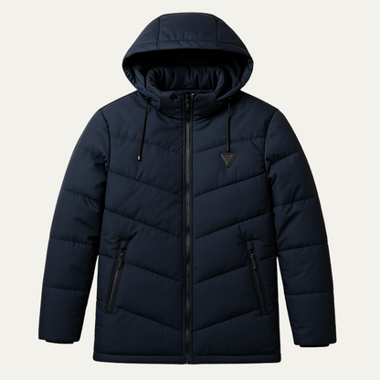 Men's Hooded Puffer Parka Waterproof Padded Black - Vonnera