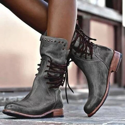Women's Lace Up Boots Closed Toe