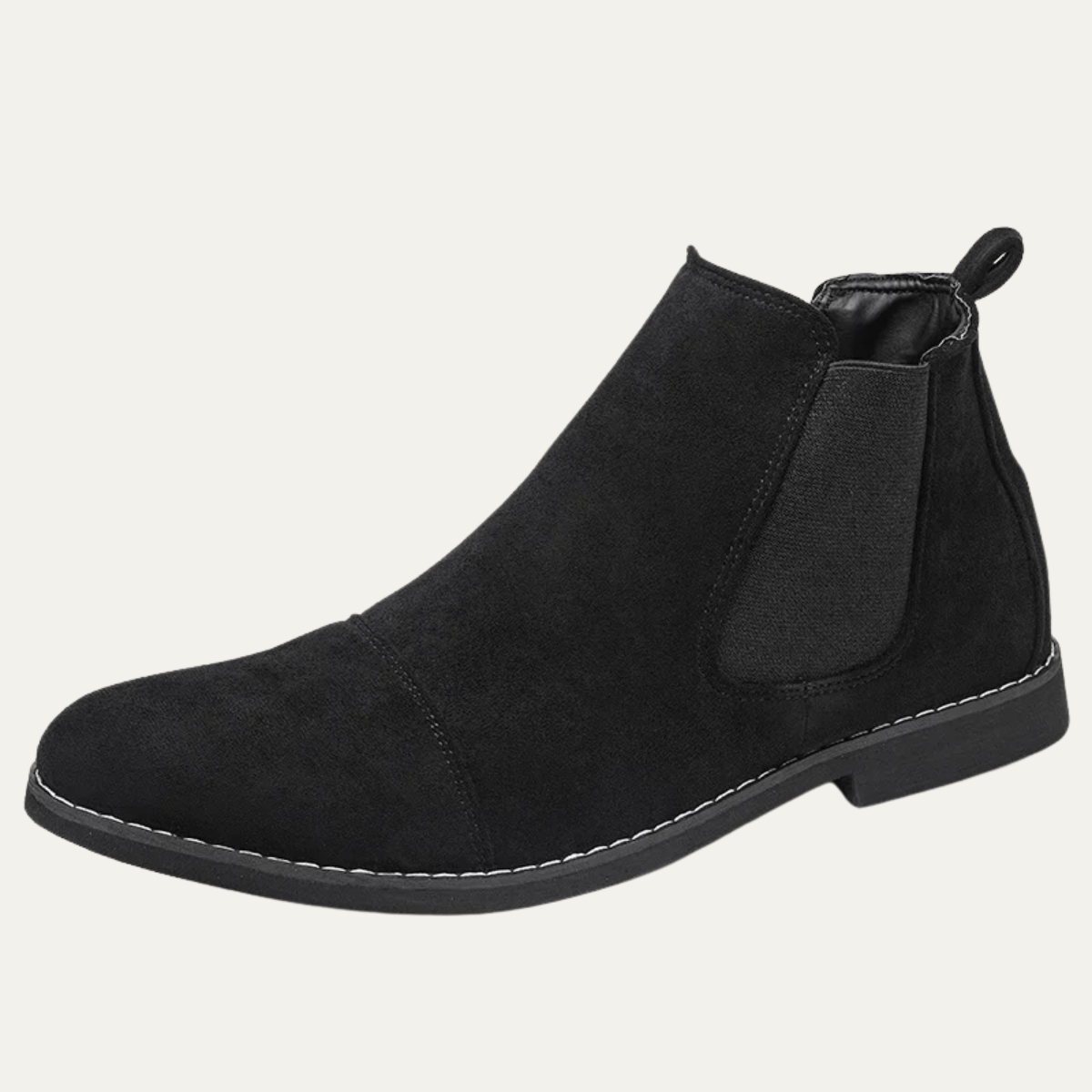 Men's Suede Chelsea Boots Khaki Elastic Side Panels - Vonnera