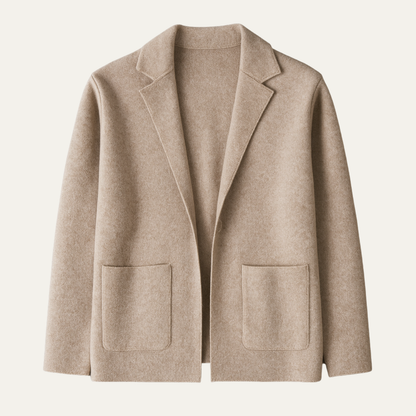 Men's Merino Wool Cardigan Soft Knit Collar Charcoal - Vonnera