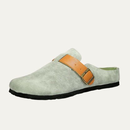 Men's Suede Slip On Moccasin Slippers Brown