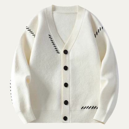 Men's Knitted Cardigan V Neck Button Down