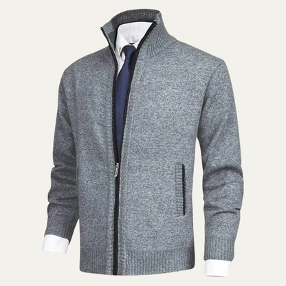 Men's Thick Knitted Fleece Full Zip Cardigan