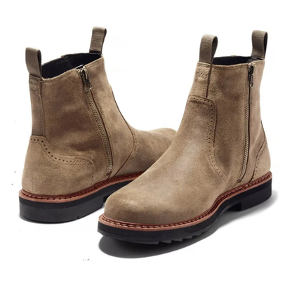 Men's Leather Chelsea Boots Slip On Classic Black