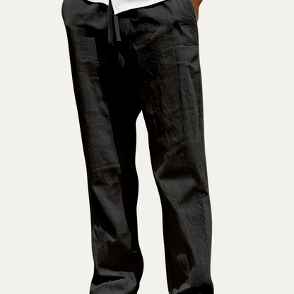 Men's Linen Tapered Pants Breathable Beige