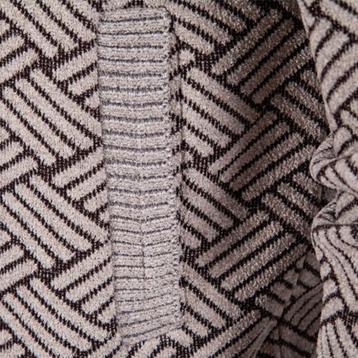 Men's Knit Jacket Diamond Pattern Stand Collar