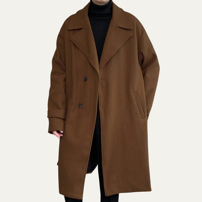 Men's Wool Wrap Coat Camel Color With Belt