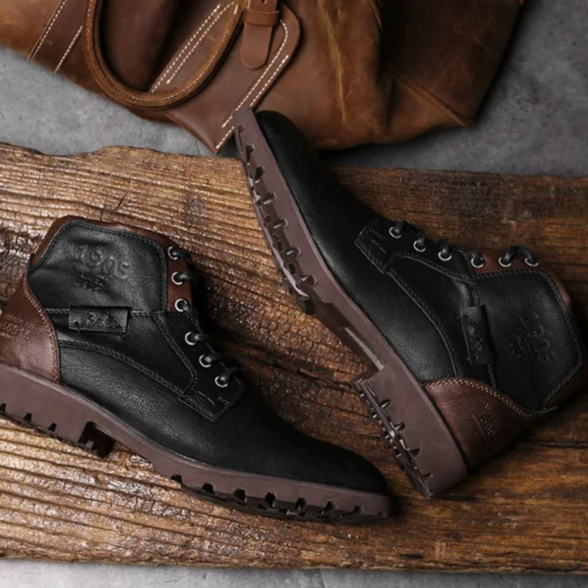 Stanhope Men's Ankle Biker Boots Durable Leather
