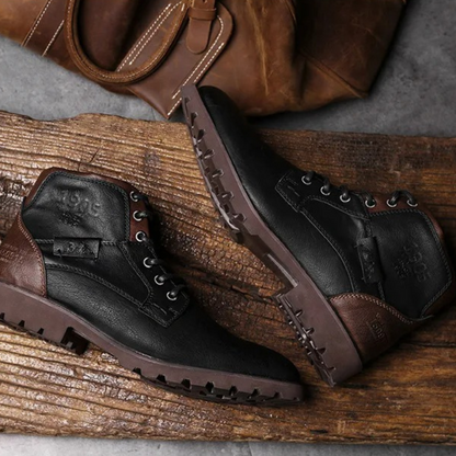Stanhope Men's Ankle Biker Boots Durable Leather