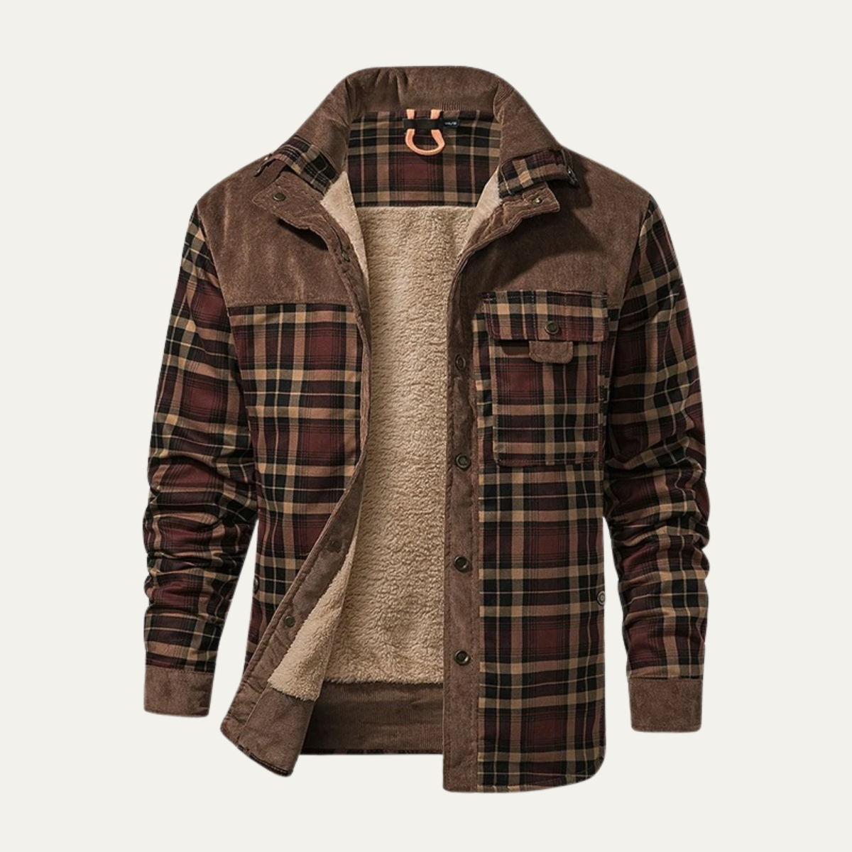 Men's Plaid Flannel Jacket Fleece Lined