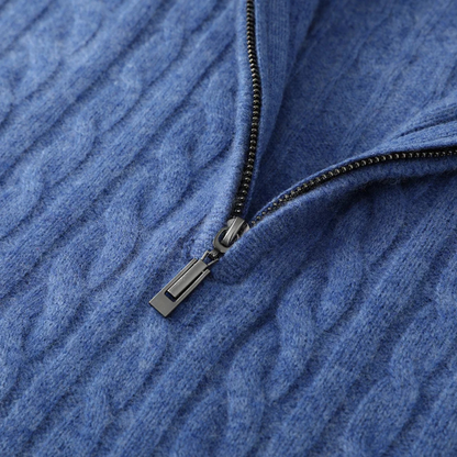 Men's Mock Neck Half Zip Sweater Warm Knit