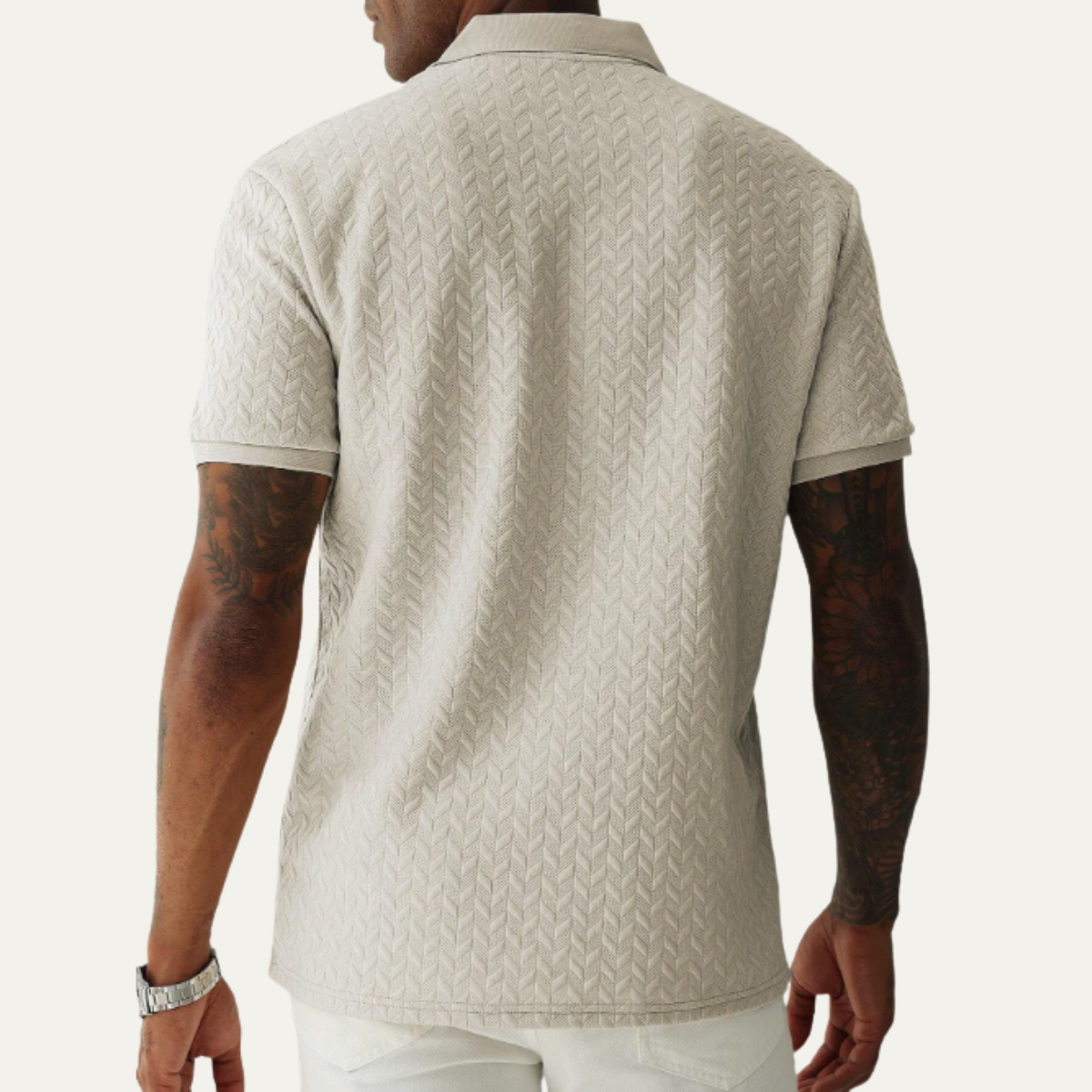 Men's Textured Polo Shirt Summer Casual