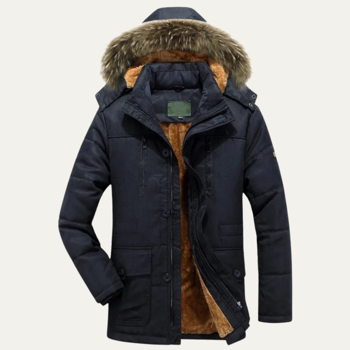 Mens Thicken Fleece Winter Jacket