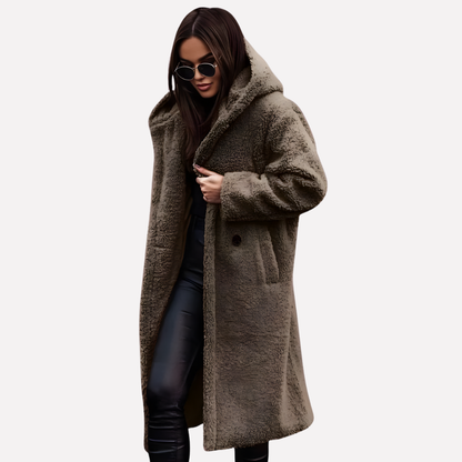 Women's Hooded Button Coat