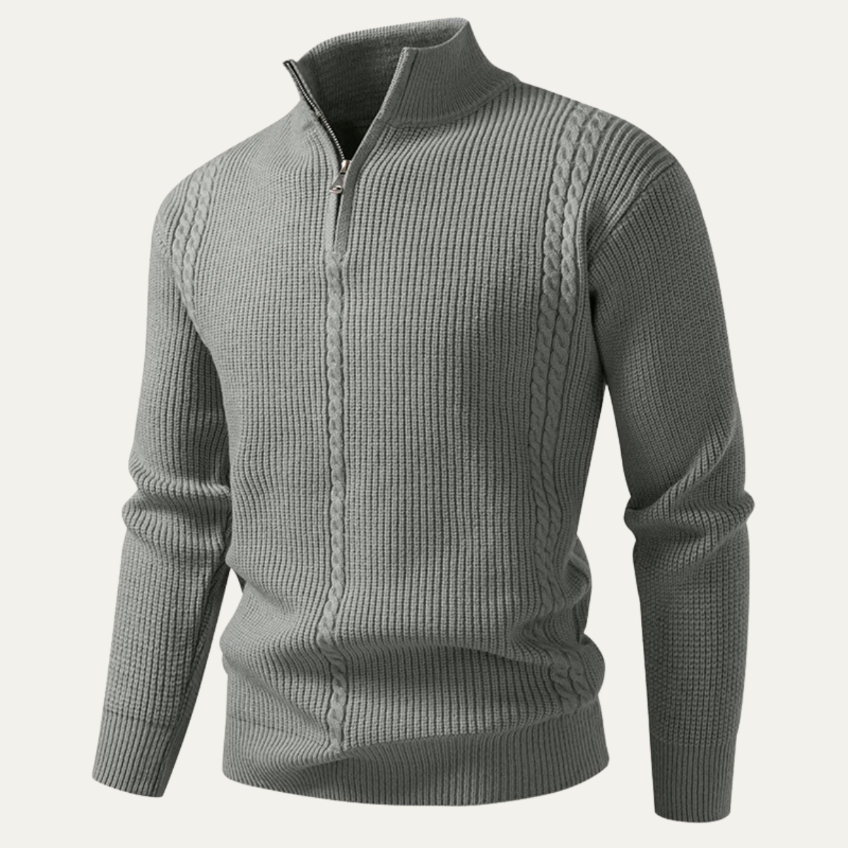 Men's Half Zip Knit Sweater Ashbury Stand Collar