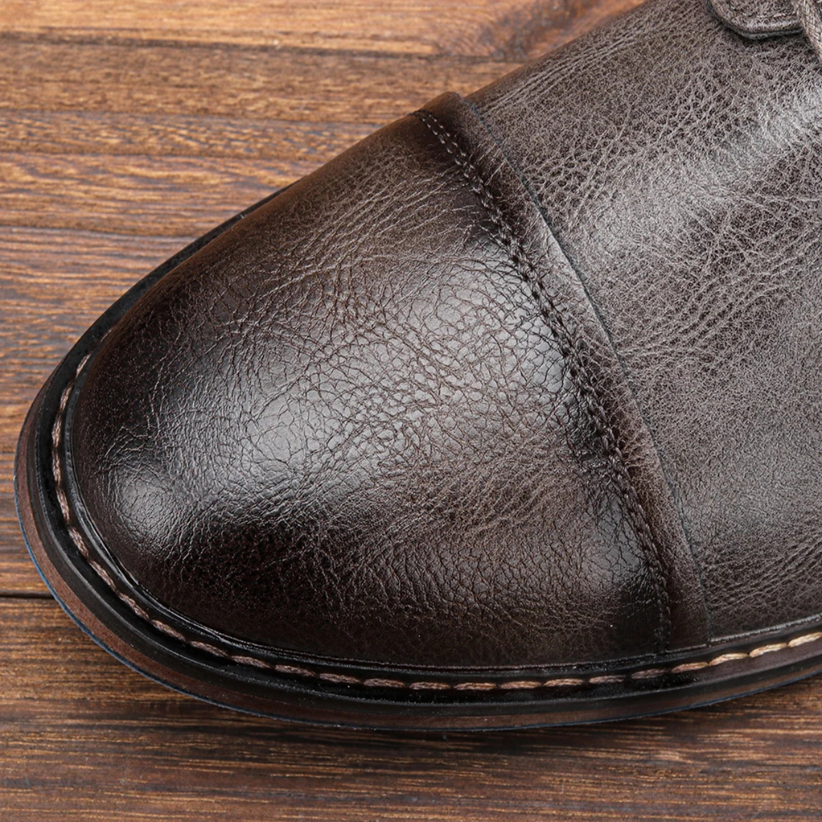Monferrato Men's Leather Oxford Shoes Lace Up Brown