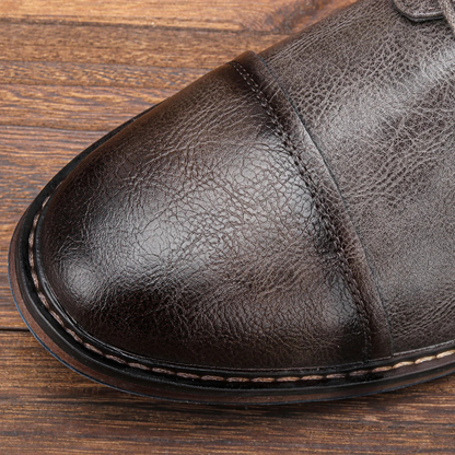 Monferrato Men's Leather Oxford Shoes Lace Up Brown