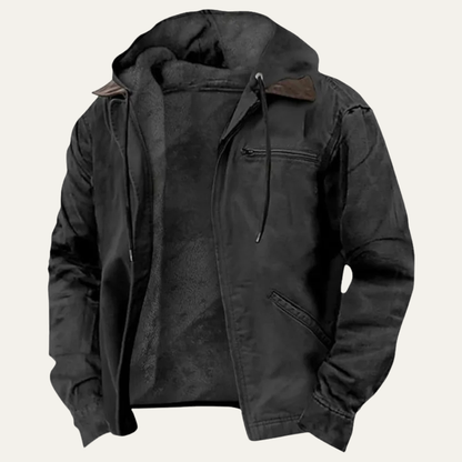 Men's Lightweight Fleece Lined Hooded Jacket - Vonnera