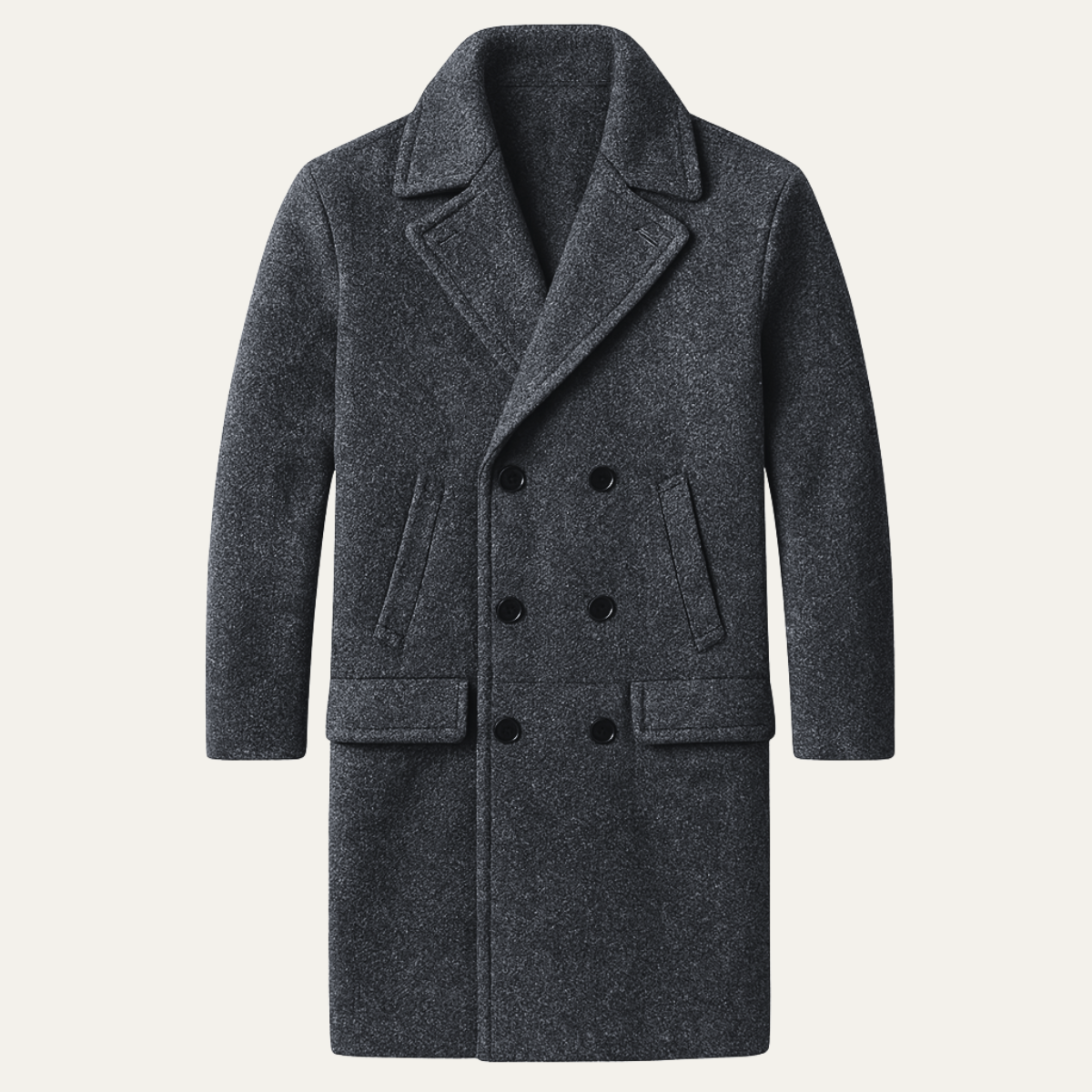 Men's Wool Double Breasted Long Winter Coat - Vonnera