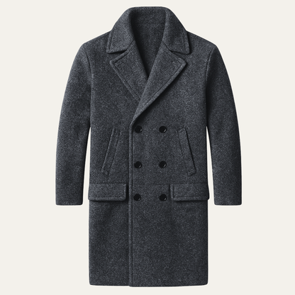 Men's Wool Double Breasted Long Winter Coat - Vonnera