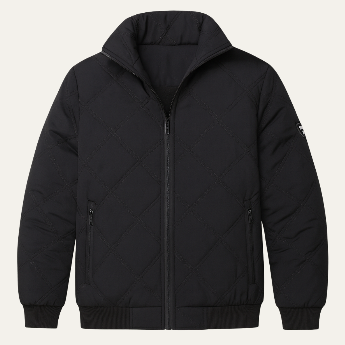 Men's Quilted Winter Jacket Stand Collar Casual