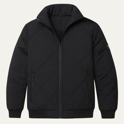 Men's Quilted Winter Jacket Stand Collar Casual