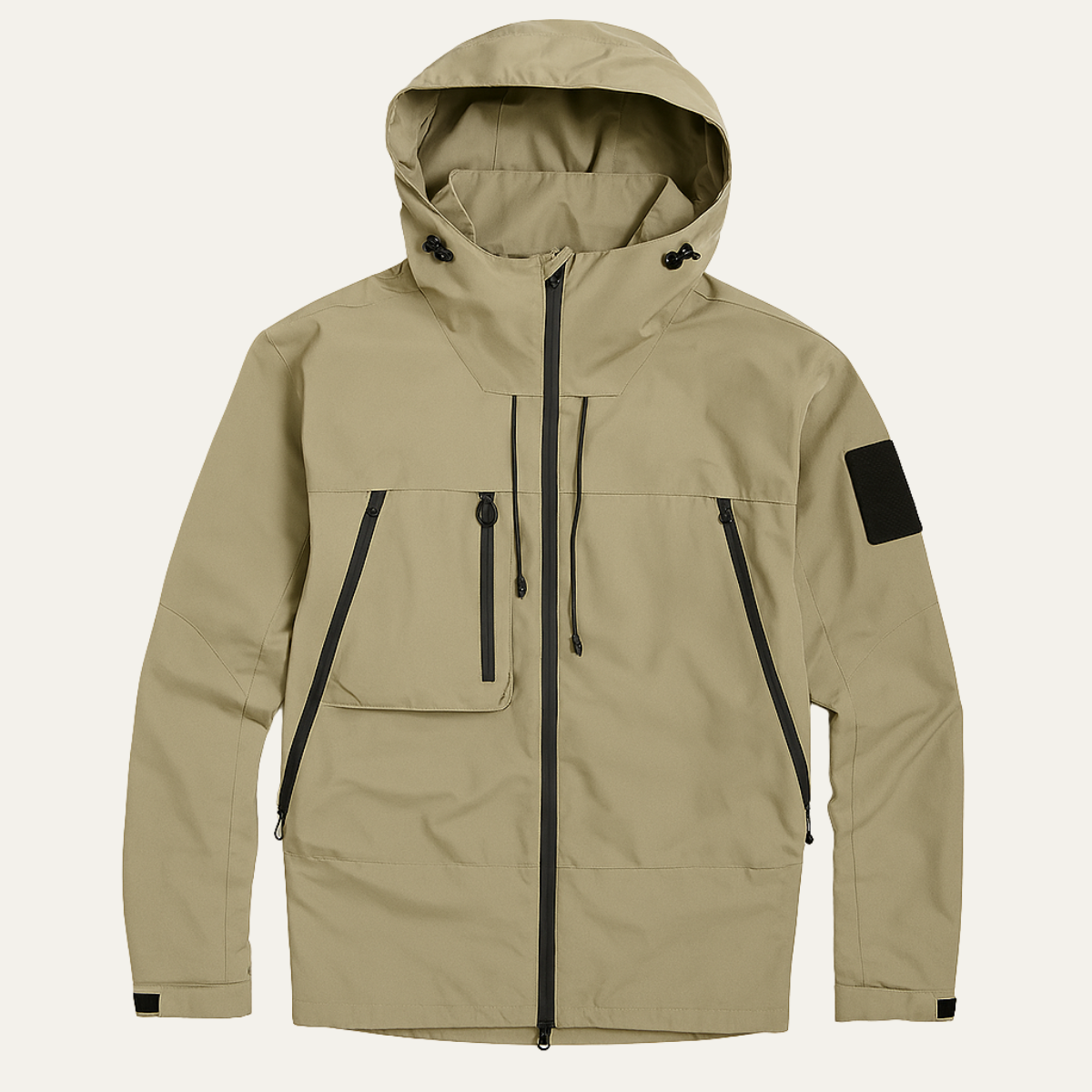 Men's Waterproof Windbreaker Hooded Lightweight Jacket