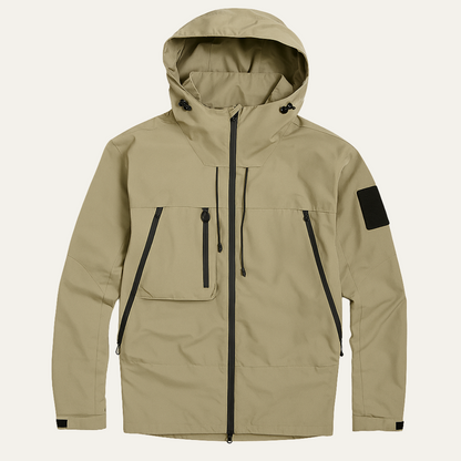 Men's Waterproof Windbreaker Hooded Lightweight Jacket