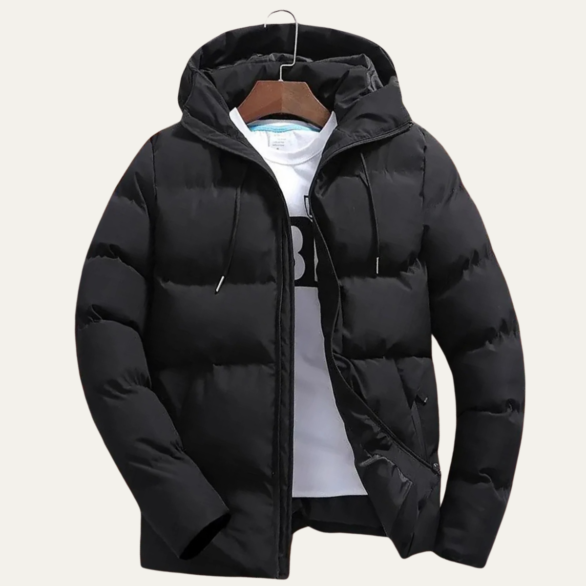 Men's Black Quilted Puffer Jacket