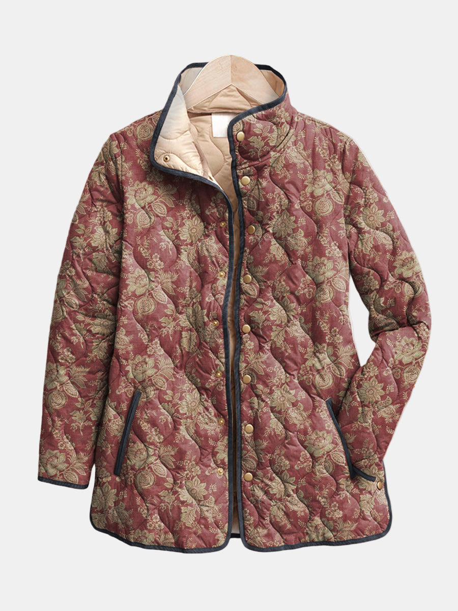 Women's Retro Floral Print Jacket - Vonnera