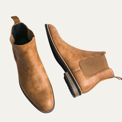 Alderton Men's Chelsea Boots Slip On Leather Smart Casual