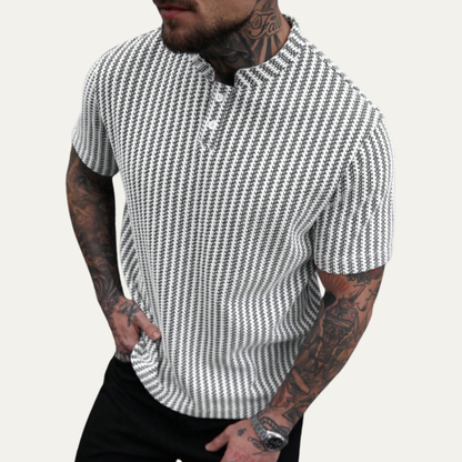 Men's Textured Polo Shirt Summer Casual