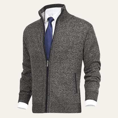 Men's Thick Knitted Fleece Full Zip Cardigan