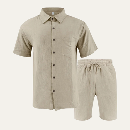 Men's Casual Short Sleeve Shirt And Shorts Set - Vonnera