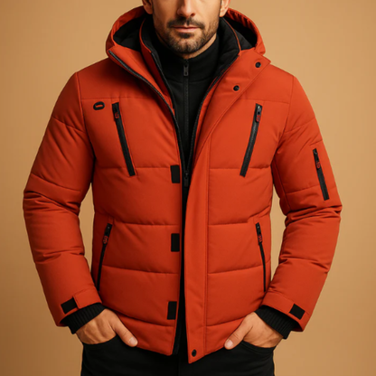 Men's Waterproof Puffer Jacket With Hood