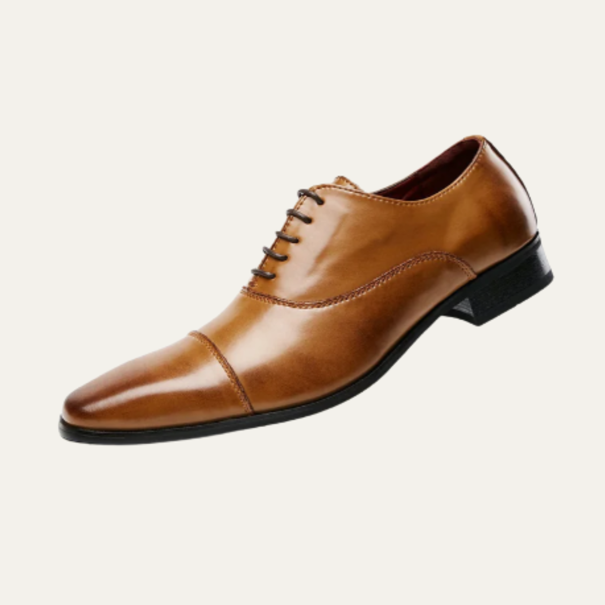Men's Leather Dress Shoes Polished Lace Up Black