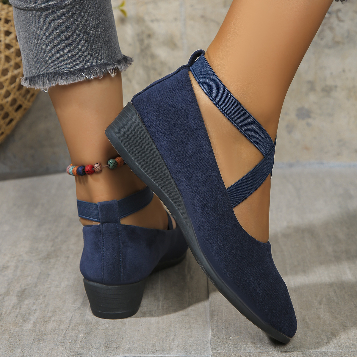 Melinda Women's Wedge Shoes Elastic Comfortable
