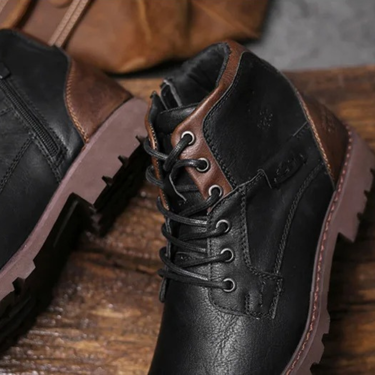 Stanhope Men's Ankle Biker Boots Durable Leather