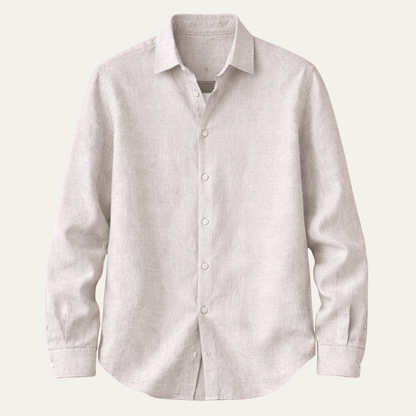 Men's Linen Button Down Long Sleeve Shirt - Vonnera