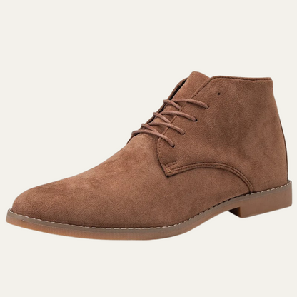 Dockside Men's Suede Ankle Boots Lace Up Brown