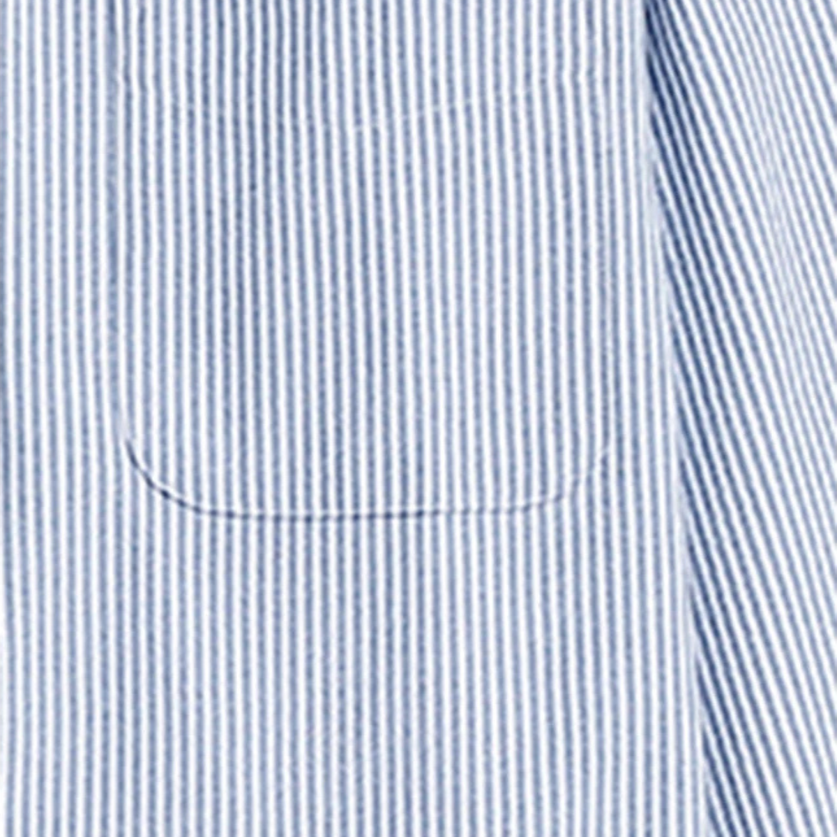 Men's Striped Classic Collar Shirt with Pocket
