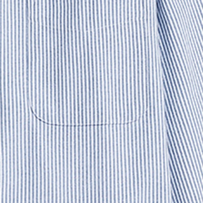 Men's Striped Classic Collar Shirt with Pocket