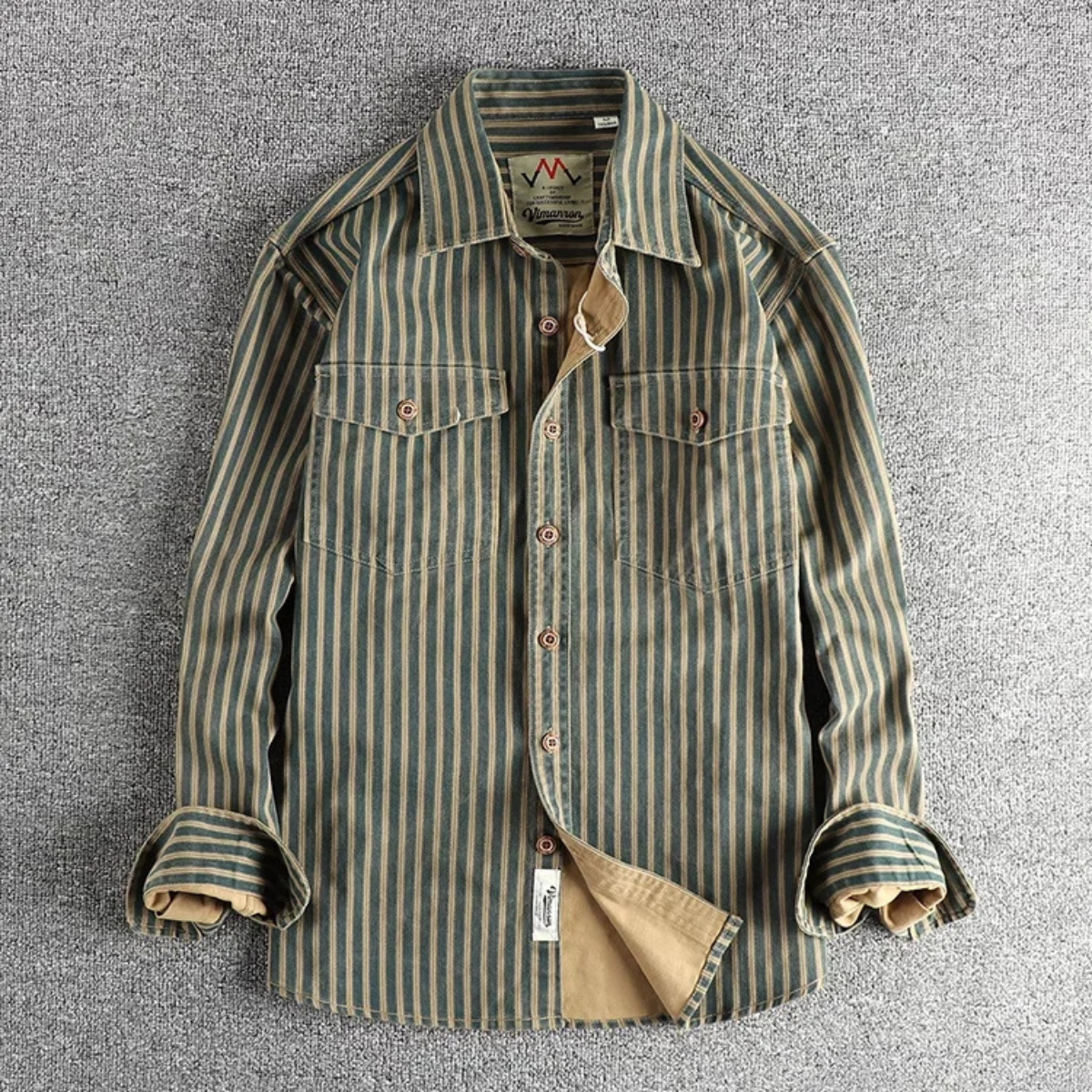 Men's Retro Striped Button Up Shirt