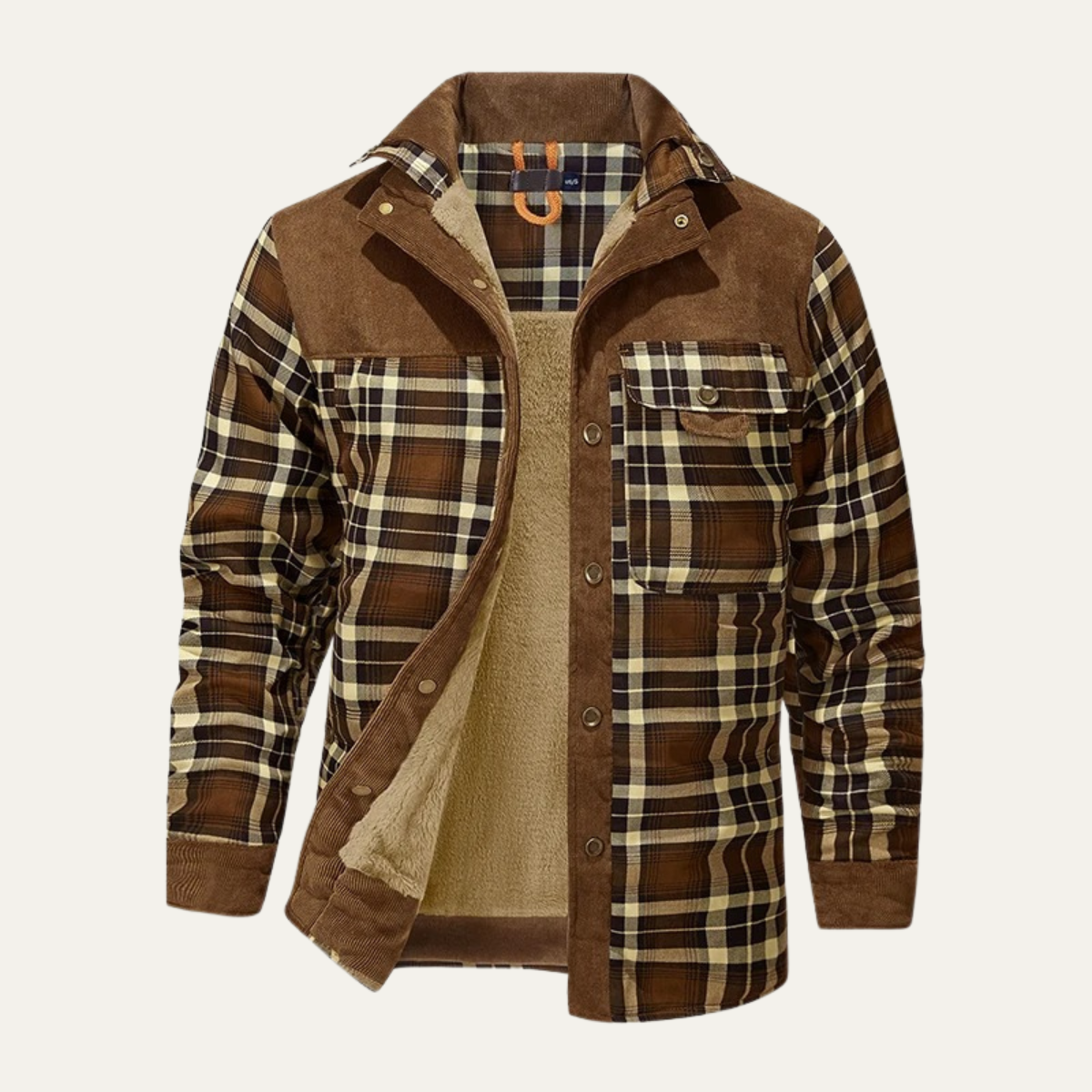 Men's Plaid Flannel Jacket Fleece Lined