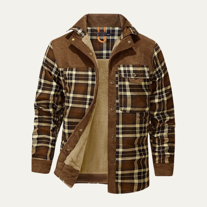 Men's Plaid Flannel Jacket Fleece Lined