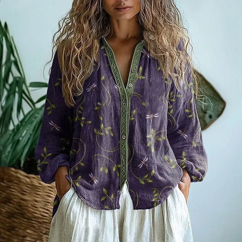 Women's Relaxed Fit Blouse Nature Print - Vonnera