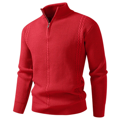 Men's Half Zip Knit Sweater Ashbury Stand Collar